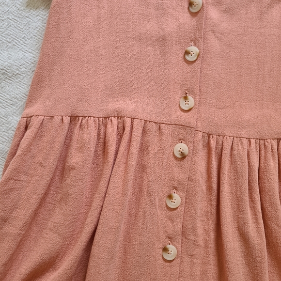 Staple the Label - HARVEST MINI DRESS | peachy button down short sleeve sz 10 - Picture 12 of 13